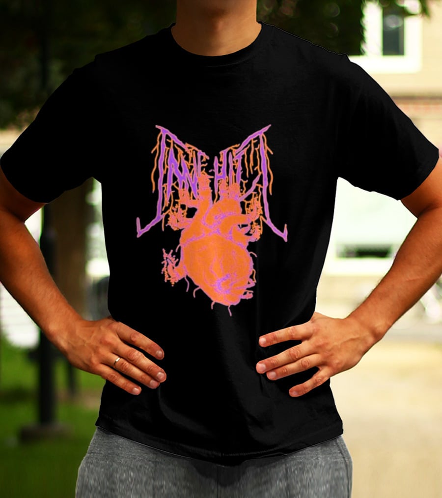 Cane Hill Orange Pink Anatomical Heart T-Shirt