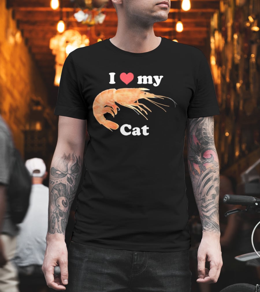 I Heart My Cat Shrimp T-Shirt
