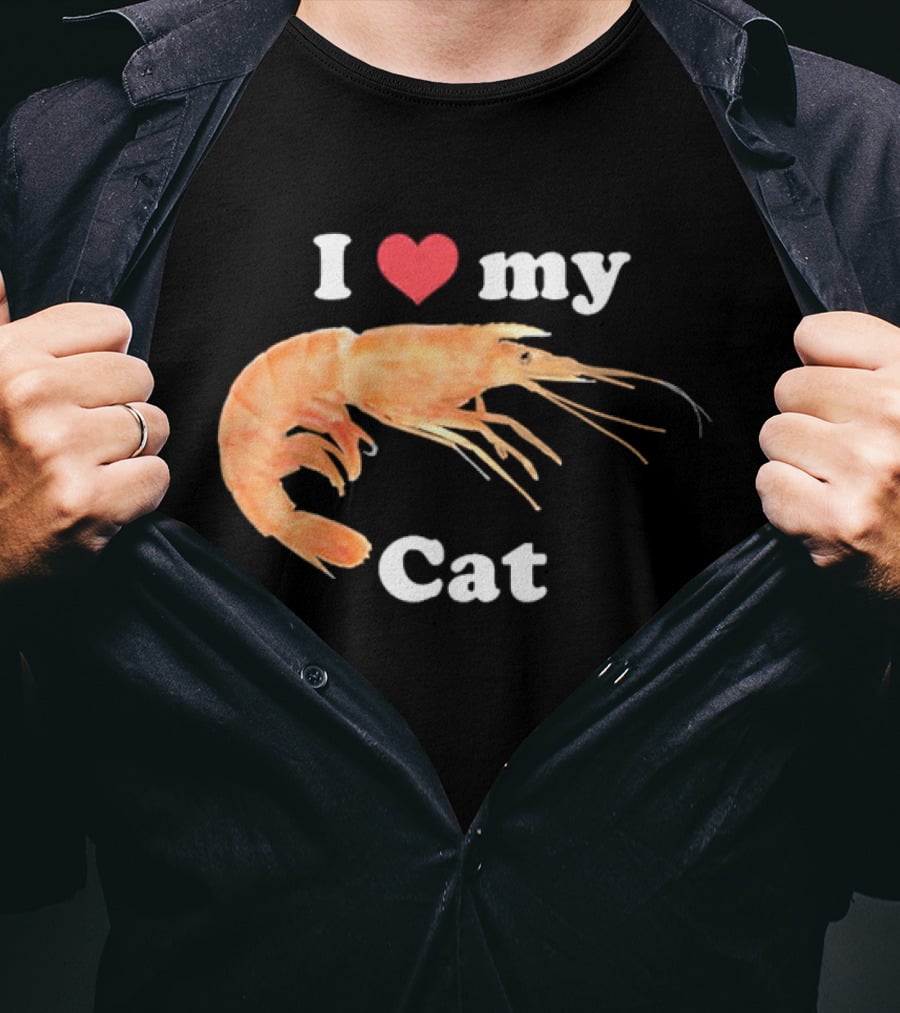 I Heart My Cat Shrimp T-Shirt
