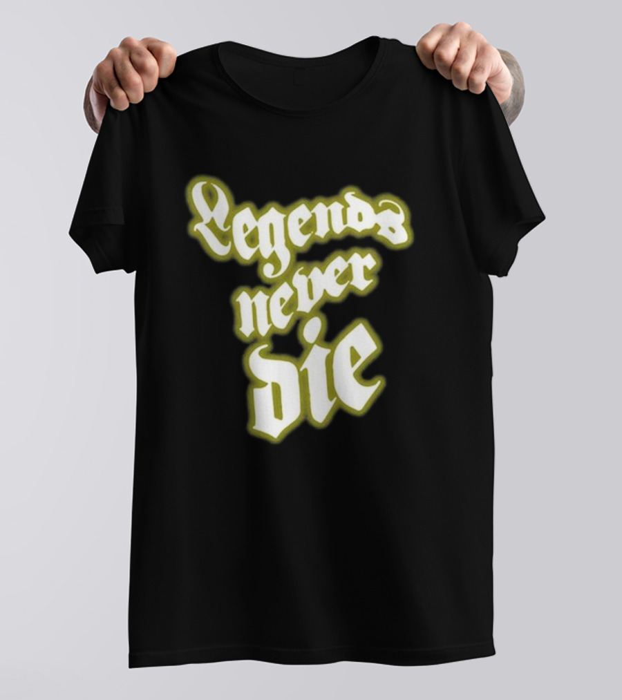 Juice Wrld Legends Never Die Text Gothic T-Shirt