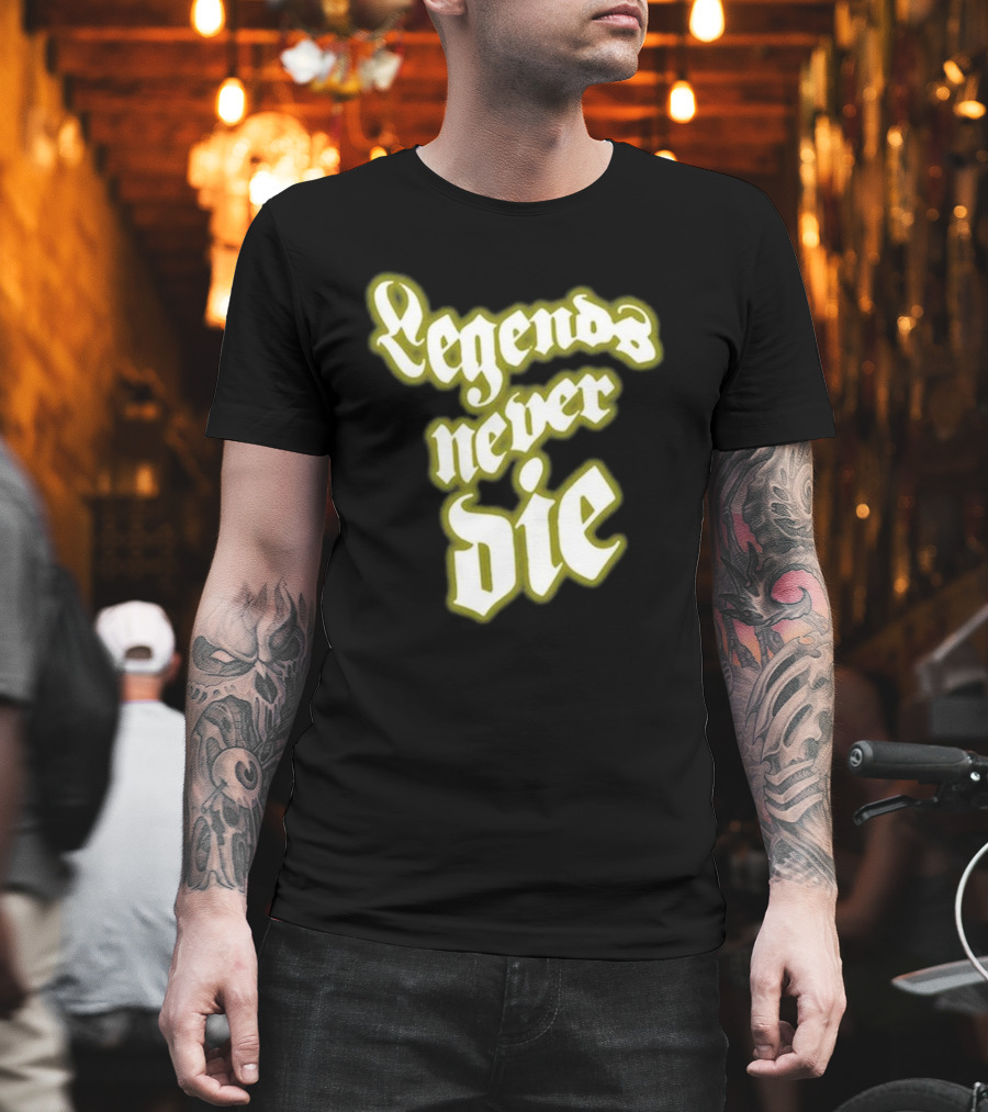 Juice Wrld Legends Never Die Text Gothic T-Shirt