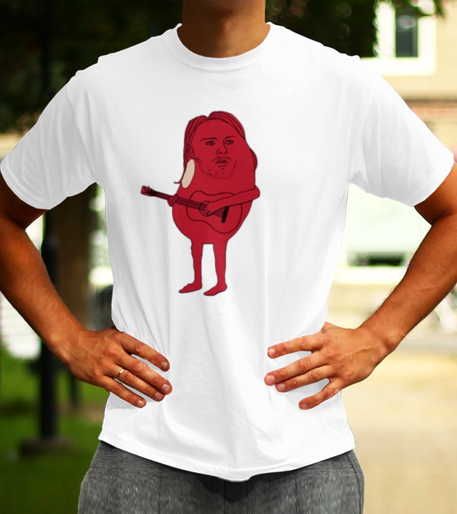 Penkmatters Kurt Cobain Red Character With Guitar T-Shirt