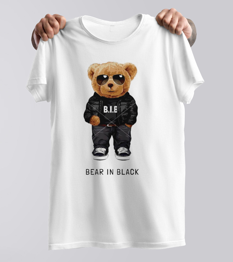 Bear In Black B.I.B Black In My Happy Color T-Shirt