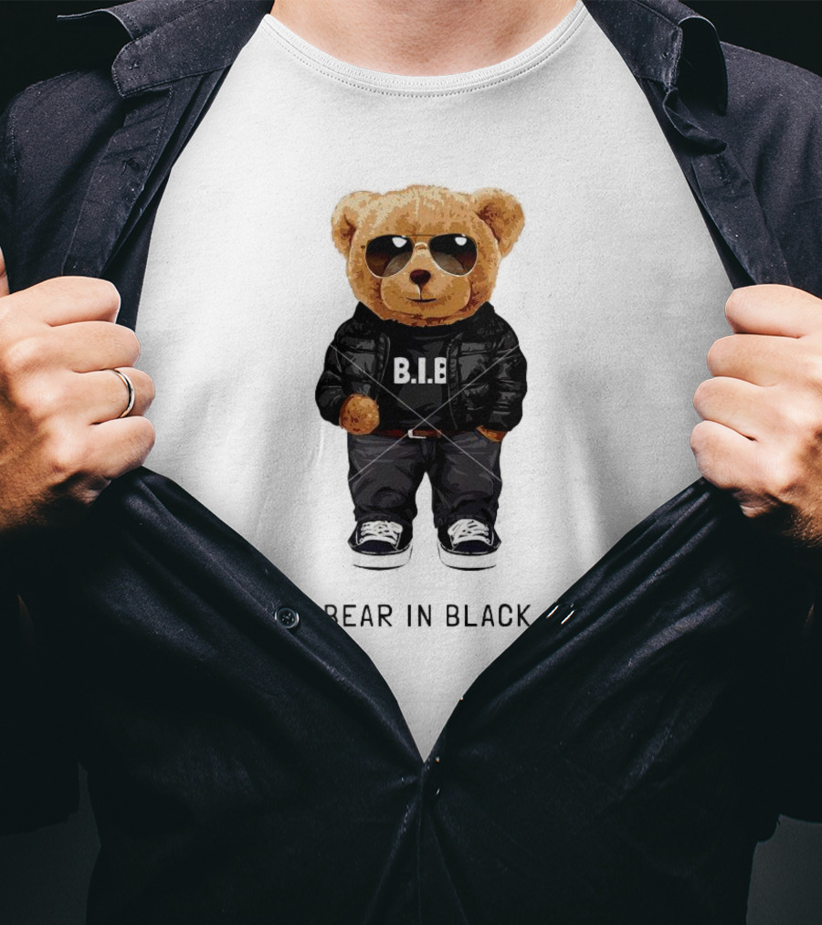 Bear In Black B.I.B Black In My Happy Color T-Shirt