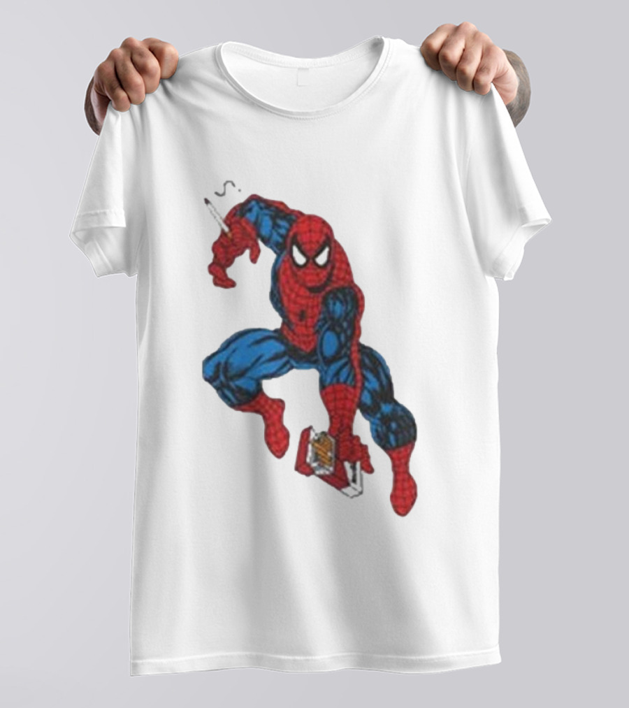 The Amazing Smokerman Comic Parody Smoking Jumping Hero T-Shirt