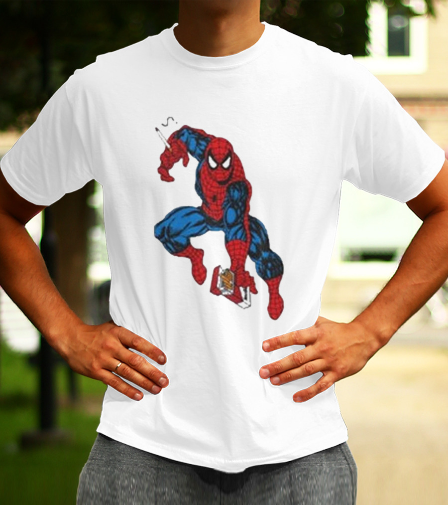 The Amazing Smokerman Comic Parody Smoking Jumping Hero T-Shirt