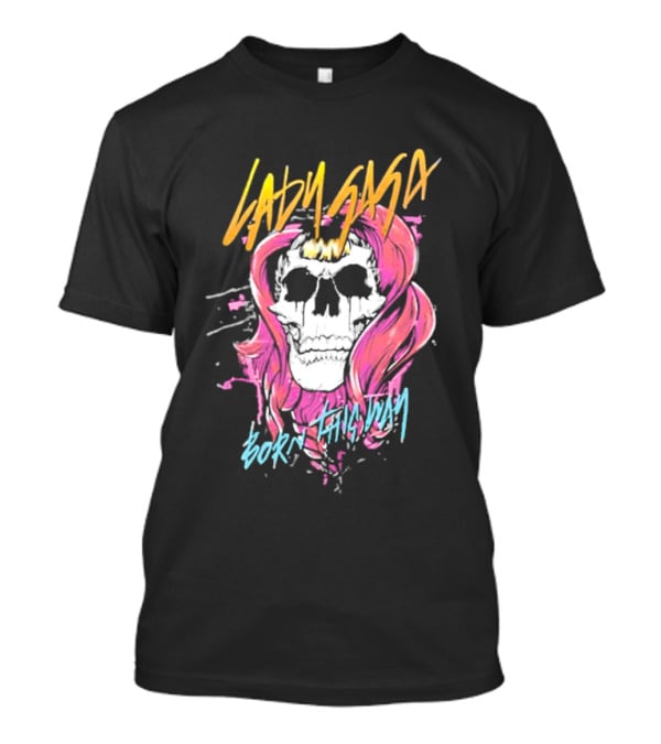 Lady Gaga Born This Way Skull Pink Hair T-Shirt