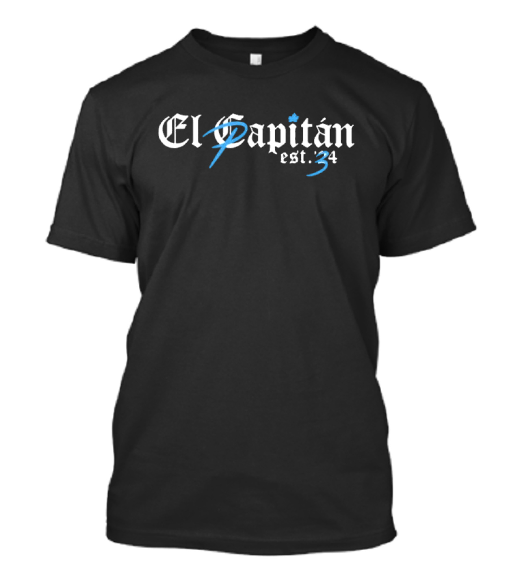 El Capitán Est 34 Blue Stylized Text T-Shirt
