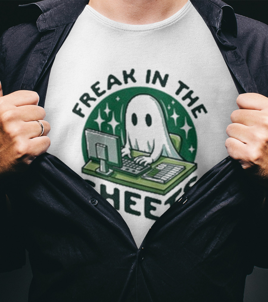 Freak In The Sheets Ghost Computer Humor T-Shirt