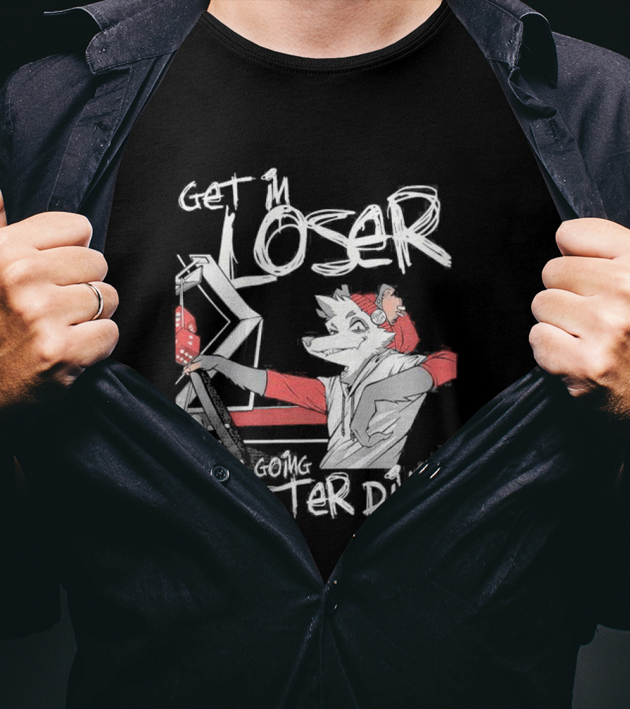 Get In Loser We’re Going Dumpster Diving Animated Character Driving Scene T-Shirt