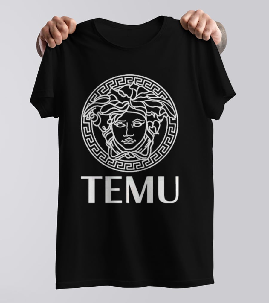 Luxury Temu Medusa Head Greek Key T-Shirt