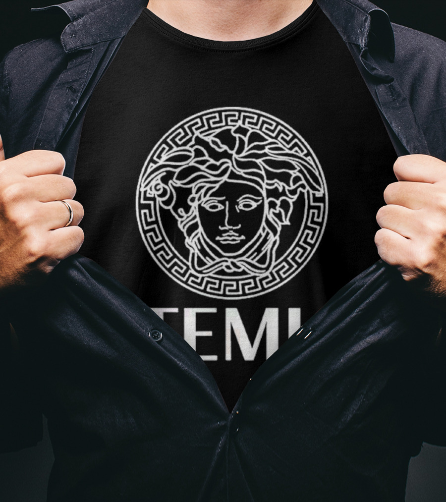 Luxury Temu Medusa Head Greek Key T-Shirt