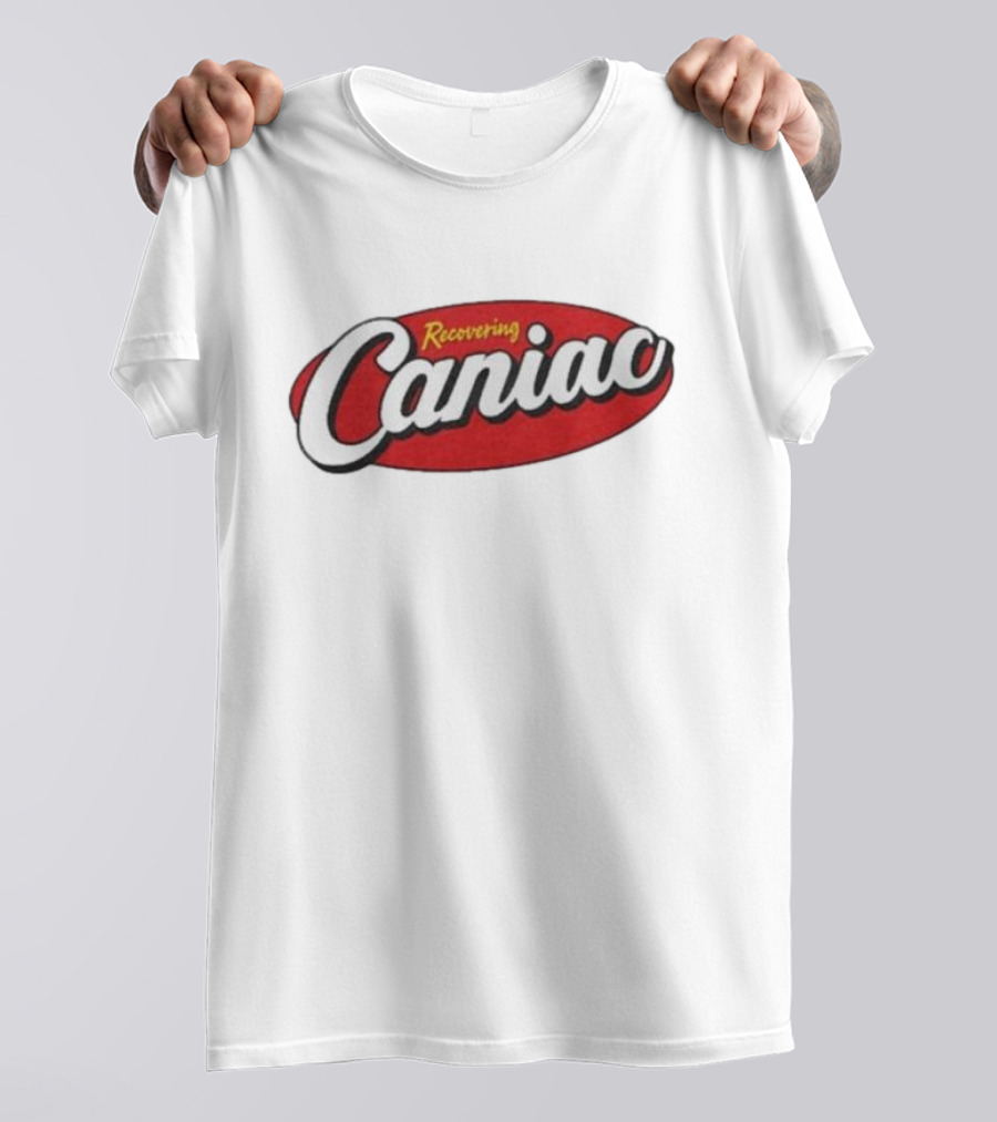Middle Class Fancy Recovering Caniac Retro Style Bold Red Oval T-Shirt