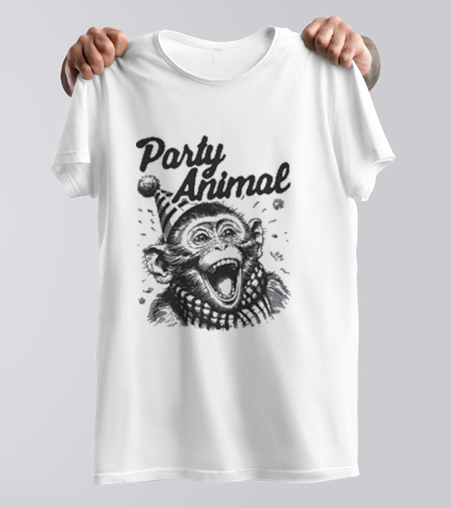 Party Animal Monkey Wearing Festive Hat T-Shirt