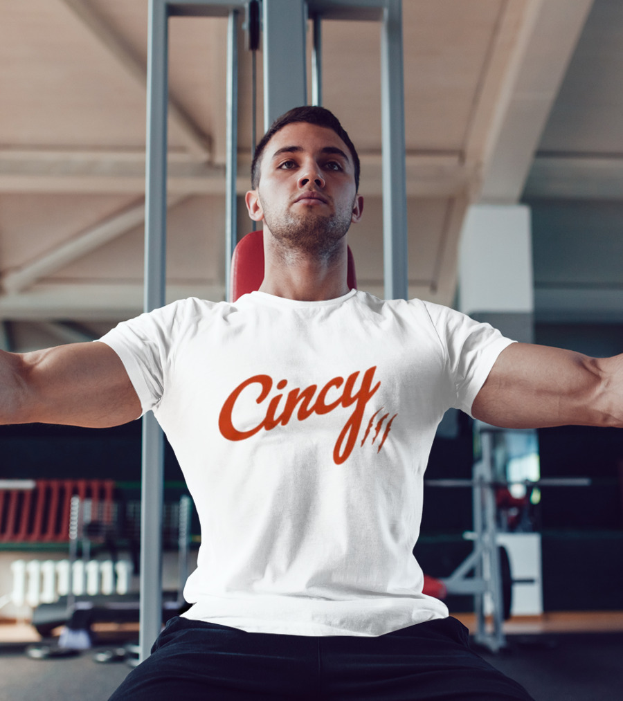 Cincy Script With Orange Claw Marks T-Shirt