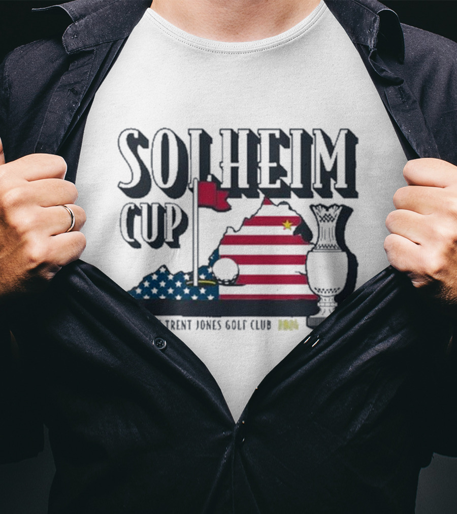 Golf X Solheim Cup Virginia American Flag Map T-Shirt