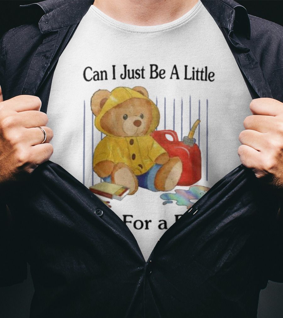 Can I Just Be A Little Evil For A Bit Teddy Bear With Axe And Paint Splatter T-Shirt