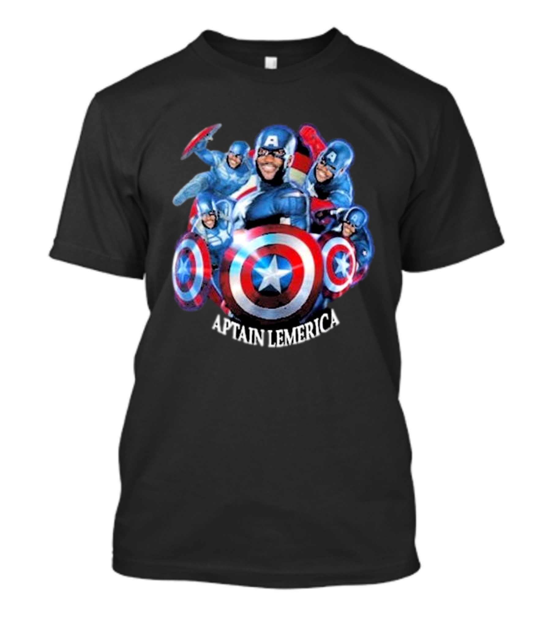 Captain Lemerica Superhero Parody Shield Characters T-Shirt