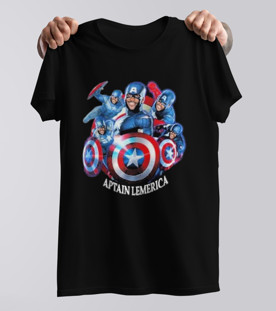 Captain Lemerica Superhero Parody Shield Characters T-Shirt