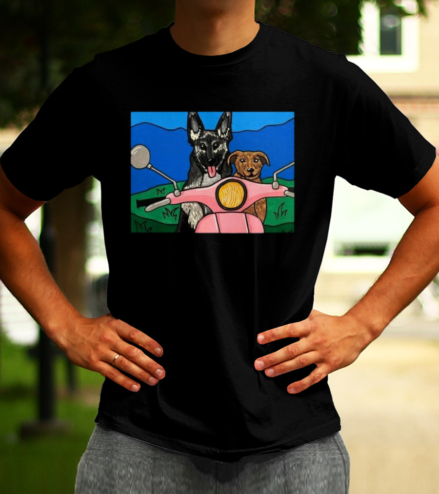 Pinkscooter Vespa Dogs Adventure T-Shirt
