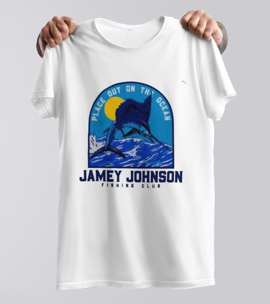 Place Out On The Ocean Jamey Johnson Fishing Club Marlin Jumping T-Shirt