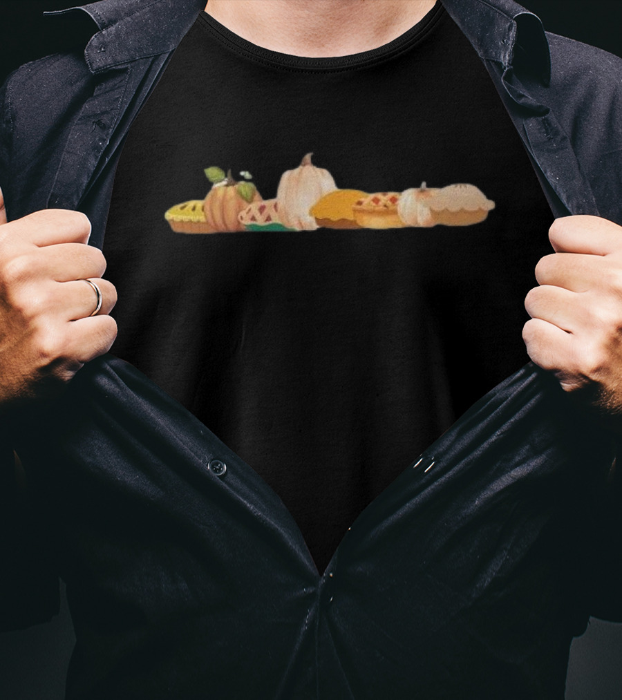 Row Of Pumpkin And Pies T-Shirt