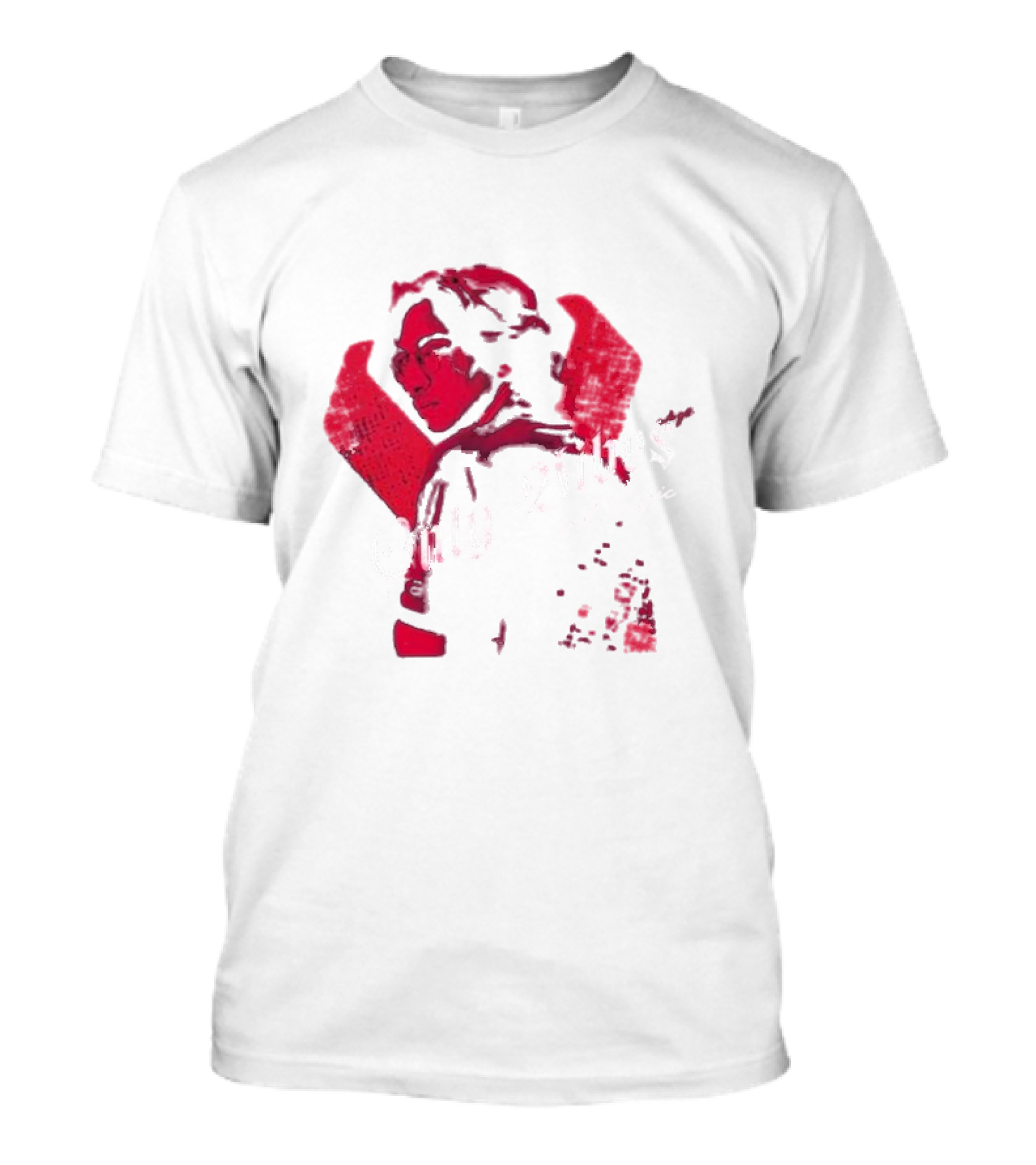 Only Vibes And Logic Amine Ouarid Red Abstract T-Shirt