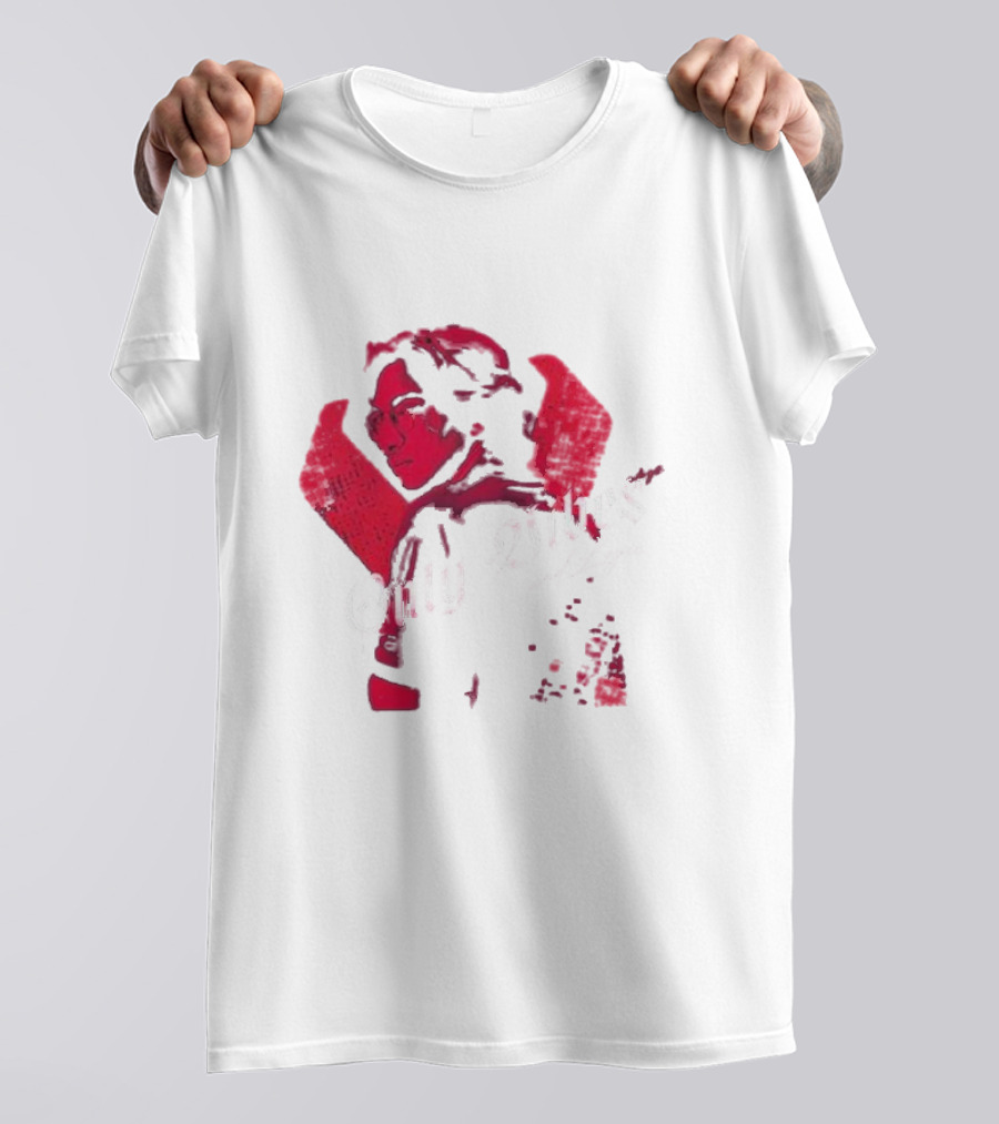 Only Vibes And Logic Amine Ouarid Red Abstract T-Shirt