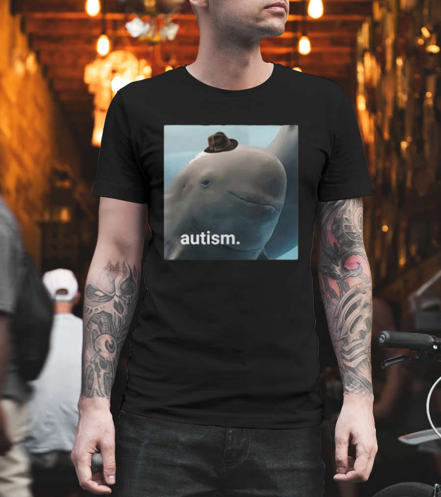Dolphin Wearing Hat Autism T-Shirt