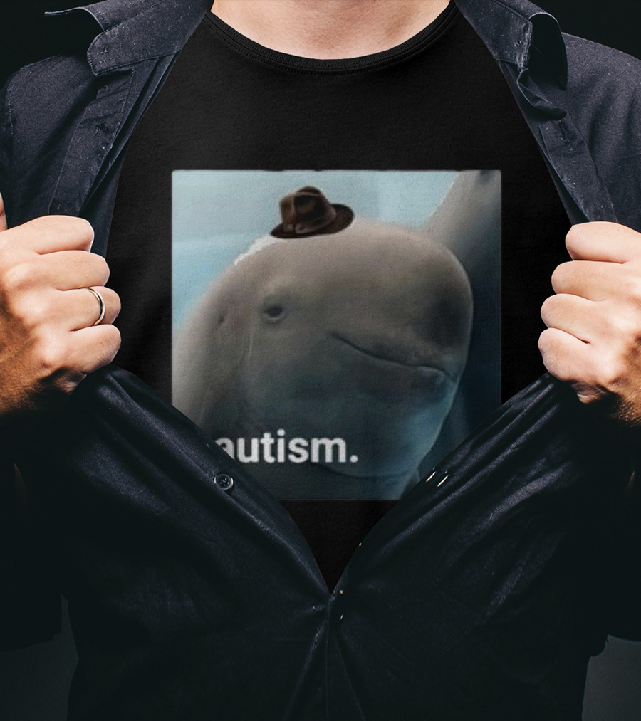 Dolphin Wearing Hat Autism T-Shirt