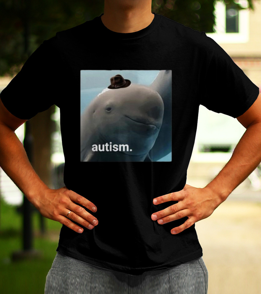 Dolphin Wearing Hat Autism T-Shirt
