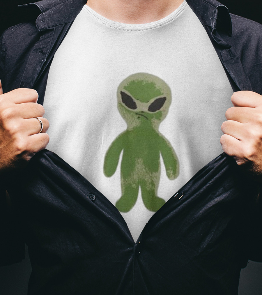 The8 Hoodhood Alien Overfit Half Green Character T-Shirt