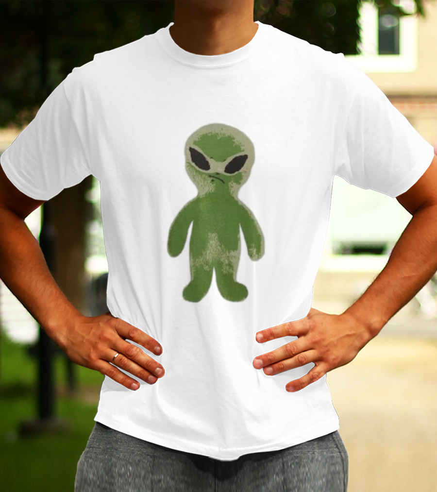 The8 Hoodhood Alien Overfit Half Green Character T-Shirt