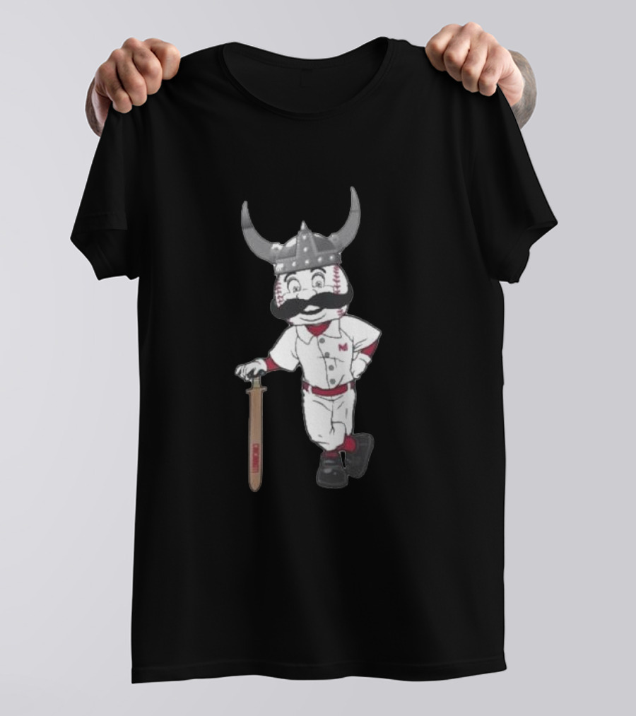 Viking Cincinnati Redlegs Baseball Character T-Shirt
