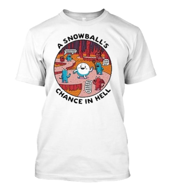 A Snowball’s Chance In Hell Blue And Red Demon Cartoon Scene T-Shirt