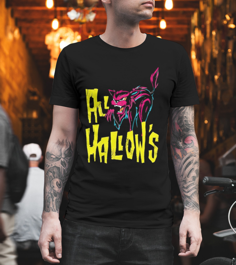 All Hallow's Afireinside Cat T-Shirt