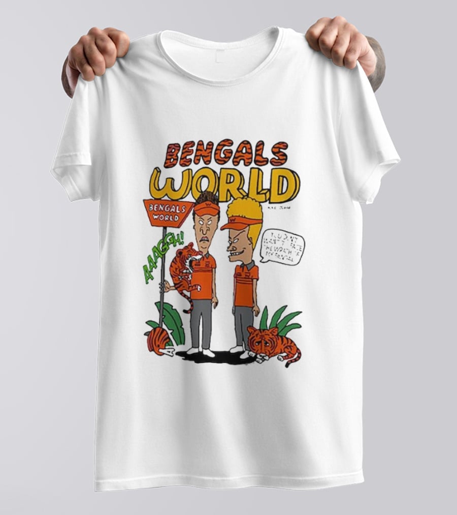Bengals World Cincinnati NFL X Homage X Beavis And Butt-head Aaagh T-Shirt