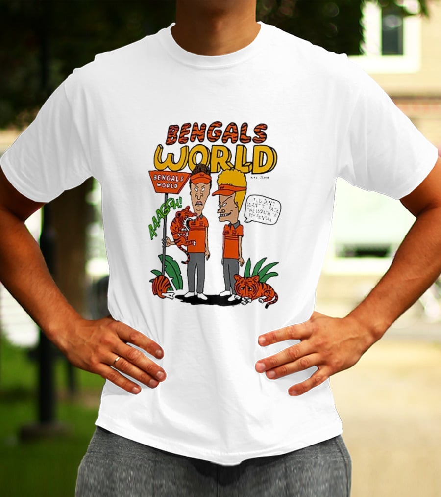 Bengals World Cincinnati NFL X Homage X Beavis And Butt-head Aaagh T-Shirt