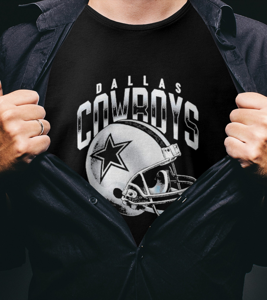Dallas Cowboys Silver Star Helmet T-Shirt