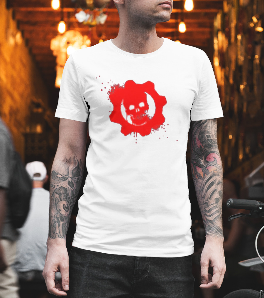 Gears Of War Crimson Omen Icon In Red With Skull T-Shirt