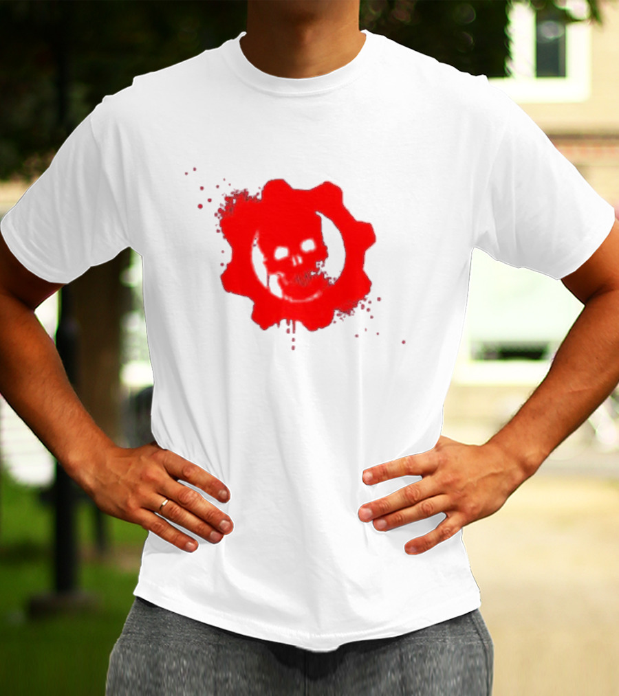 Gears Of War Crimson Omen Icon In Red With Skull T-Shirt