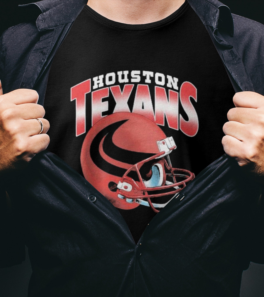 Houston Texans Gradient Helmet Football Gear T-Shirt