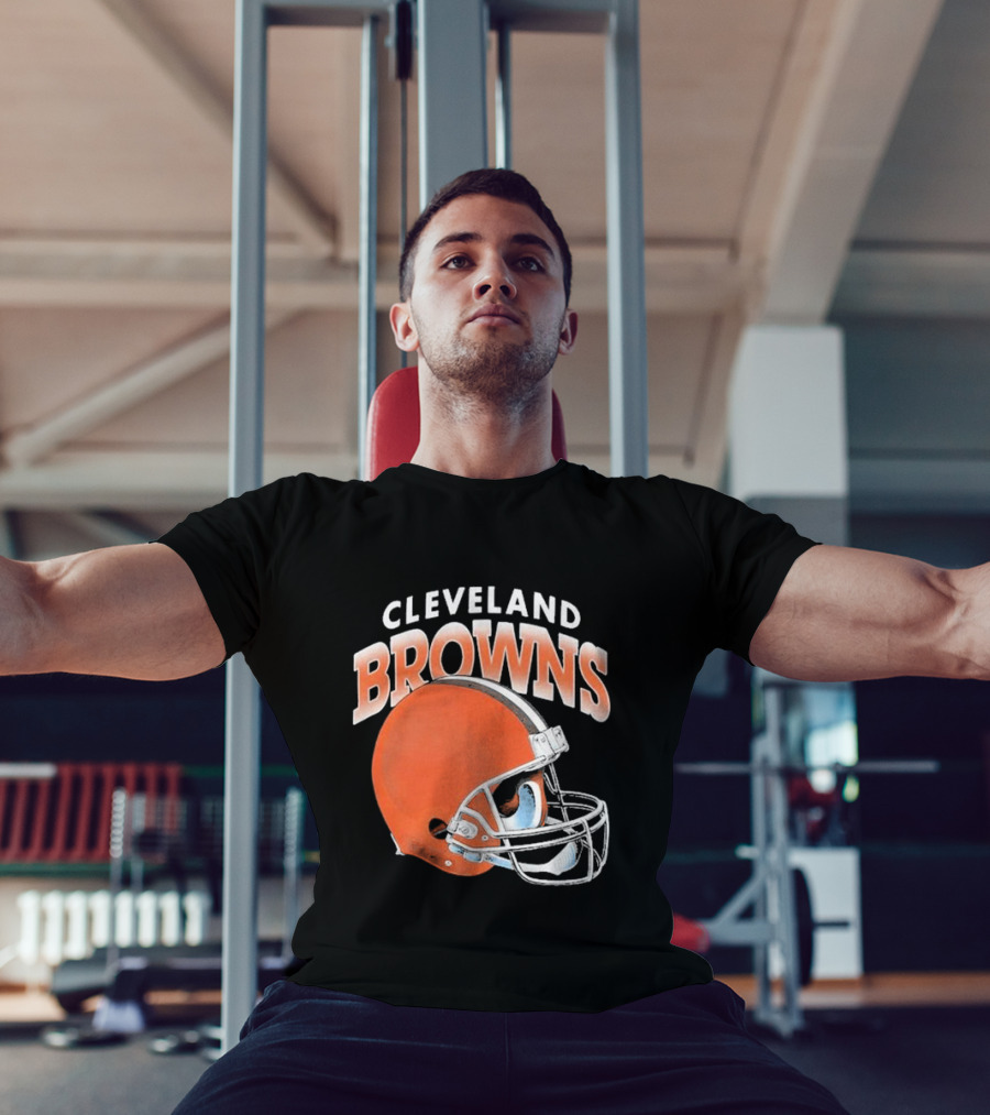 Cleveland Browns Helmet Logo Gradient T-Shirt