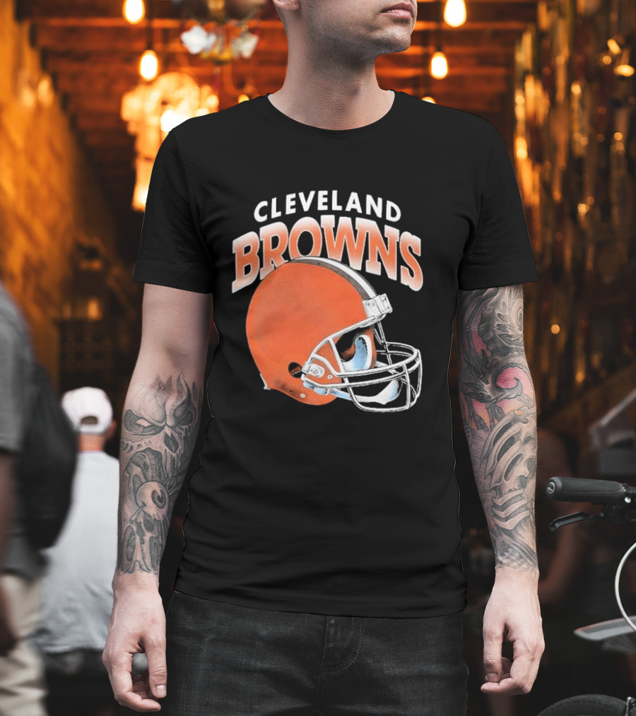 Cleveland Browns Helmet Logo Gradient T-Shirt