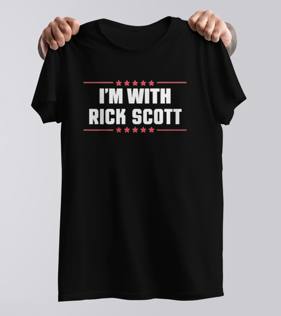 I’m With Rick Scott Stars And Stripes Text T-Shirt