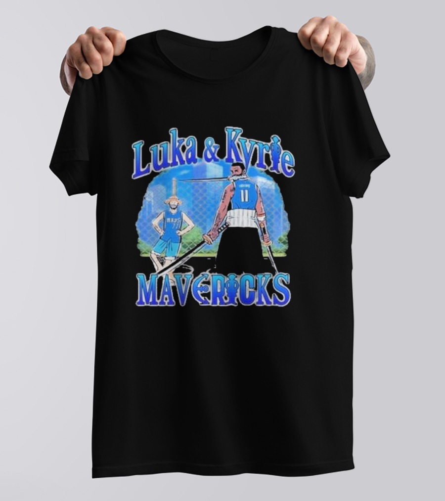Luka And Kyrie Mavericks Luffy And Zoro Crossover T-Shirt