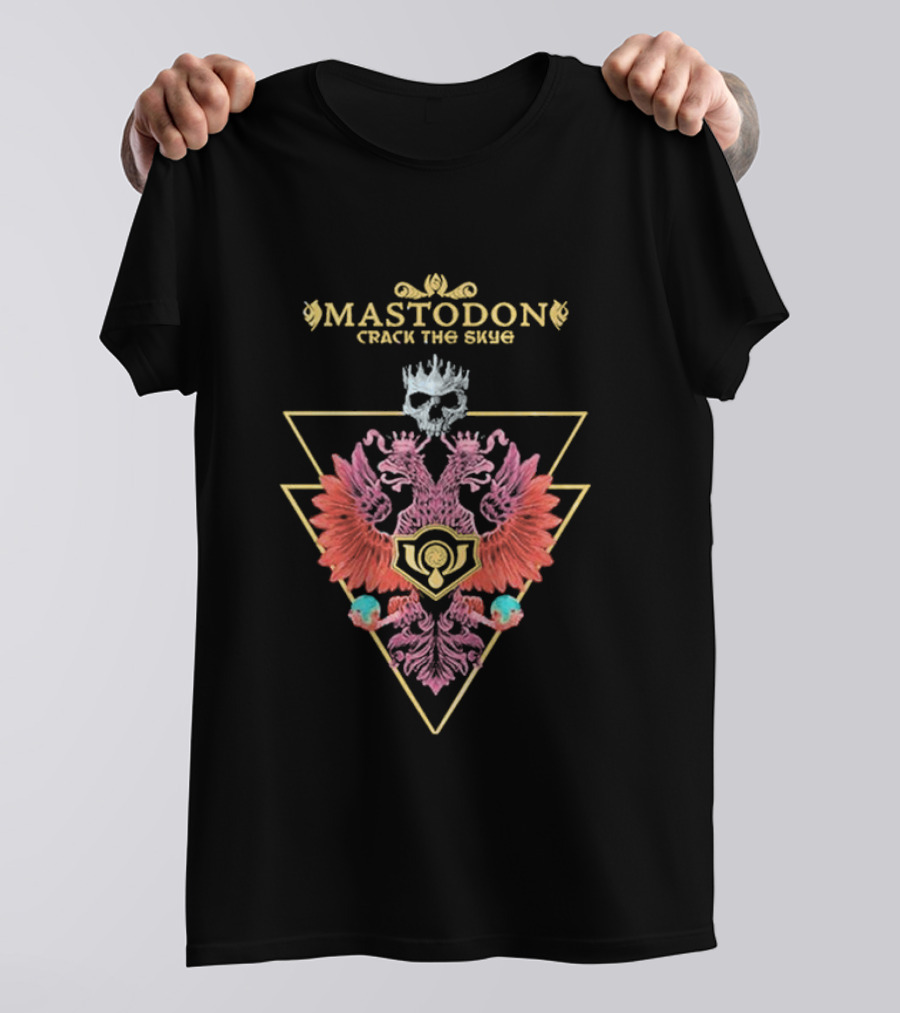 Mastodon Crack The Skye Geometric Skull Double Eagle Triangle T-Shirt