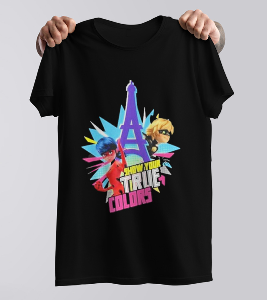 Miraculous Ladybug And Cat Noir Show Your True Colors Paris Eiffel Tower T-Shirt
