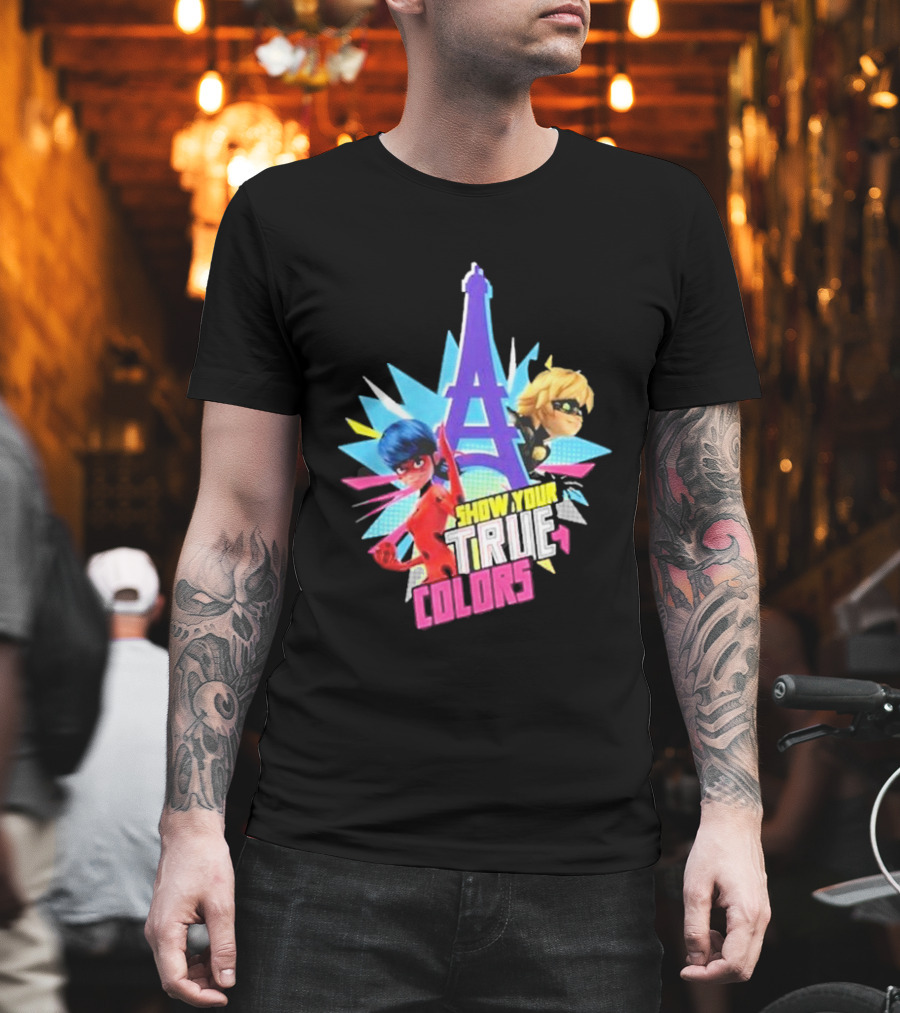 Miraculous Ladybug And Cat Noir Show Your True Colors Paris Eiffel Tower T-Shirt