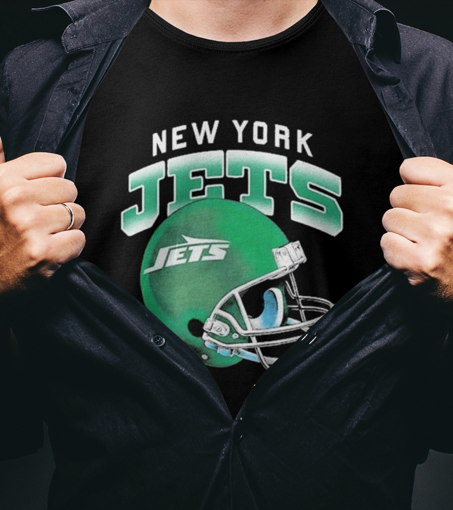 New York Jets Green Gradient Helmet T-Shirt